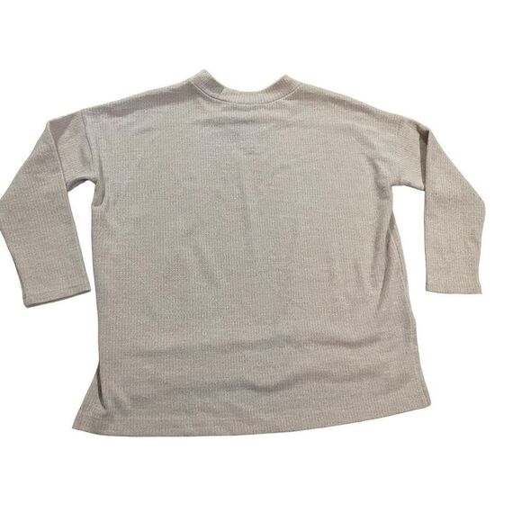 Clara Sun Woo  light pink Vneck sweater sz small split hem ribbed knit - Picture 9 of 10